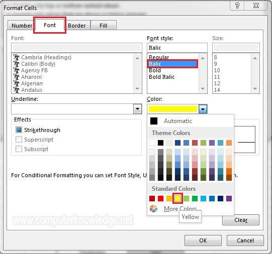 conditional formatting